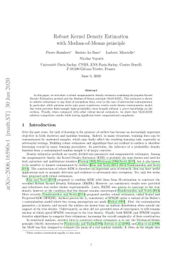 Robust Kernel Density Estimation with Median-of-Means principle