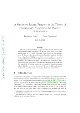 A Survey on Recent Progress in the Theory of Evolutionary Algorithms for
  Discrete Optimization