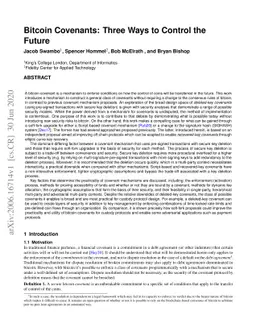 Bitcoin Covenants: Three Ways to Control the Future