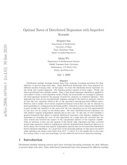 Optimal Rates of Distributed Regression with Imperfect Kernels