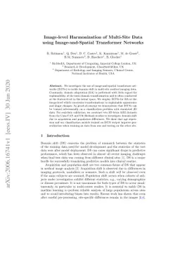 Image-level Harmonization of Multi-Site Data using Image-and-Spatial
  Transformer Networks