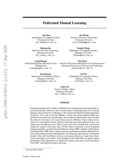 Federated Mutual Learning