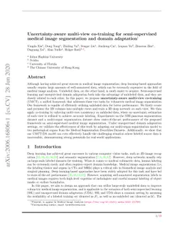 Uncertainty-aware multi-view co-training for semi-supervised medical
  image segmentation and domain adaptation