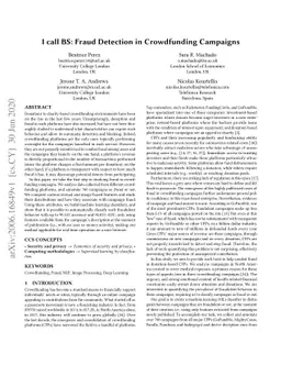 I call BS: Fraud Detection in Crowdfunding Campaigns