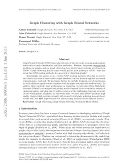 Graph Clustering with Graph Neural Networks