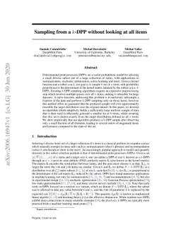 Sampling from a $k$-DPP without looking at all items