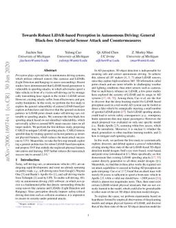 Towards Robust LiDAR-based Perception in Autonomous Driving: General
  Black-box Adversarial Sensor Attack and Countermeasures
