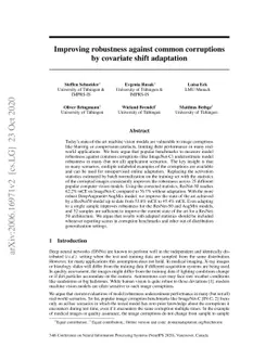 Improving robustness against common corruptions by covariate shift
  adaptation