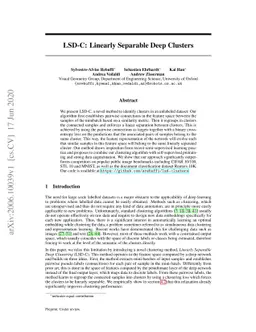 LSD-C: Linearly Separable Deep Clusters
