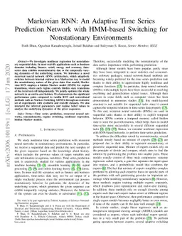 Markovian RNN: An Adaptive Time Series Prediction Network with HMM-based
  Switching for Nonstationary Environments
