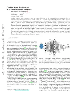 Pendant Drop Tensiometry: A Machine Learning Approach