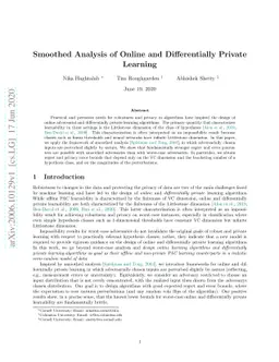 Smoothed Analysis of Online and Differentially Private Learning