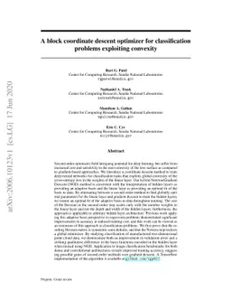 A block coordinate descent optimizer for classification problems
  exploiting convexity