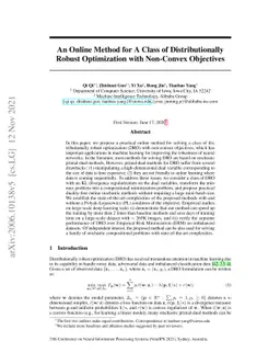 An Online Method for A Class of Distributionally Robust Optimization
  with Non-Convex Objectives