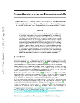 Matérn Gaussian processes on Riemannian manifolds