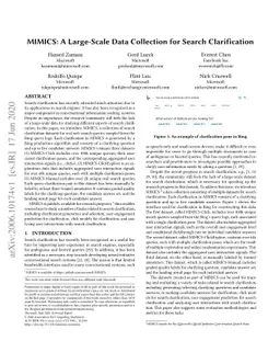 MIMICS: A Large-Scale Data Collection for Search Clarification