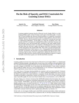 On the Role of Sparsity and DAG Constraints for Learning Linear DAGs