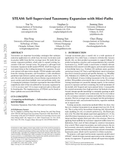 STEAM: Self-Supervised Taxonomy Expansion with Mini-Paths