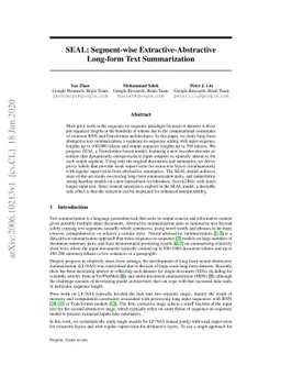SEAL: Segment-wise Extractive-Abstractive Long-form Text Summarization