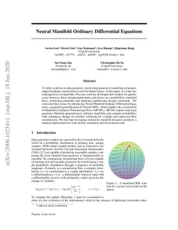 Neural Manifold Ordinary Differential Equations