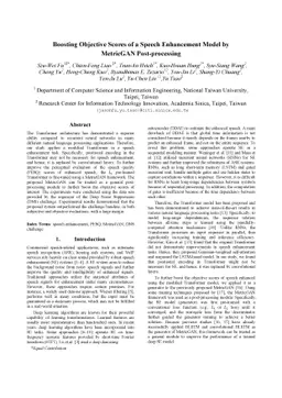 Boosting Objective Scores of a Speech Enhancement Model by MetricGAN
  Post-processing