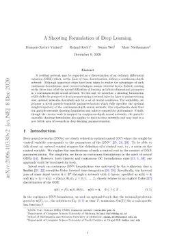 A Shooting Formulation of Deep Learning