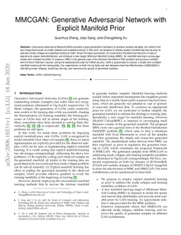 MMCGAN: Generative Adversarial Network with Explicit Manifold Prior