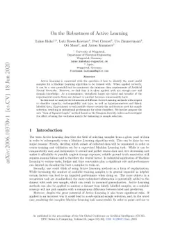 On the Robustness of Active Learning