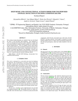 Deep Dense and Convolutional Autoencoders for Unsupervised Anomaly
  Detection in Machine Condition Sounds