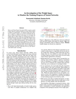 An Investigation of the Weight Space to Monitor the Training Progress of
  Neural Networks