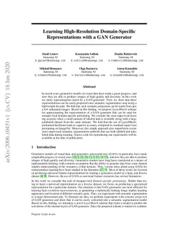 Learning High-Resolution Domain-Specific Representations with a GAN
  Generator