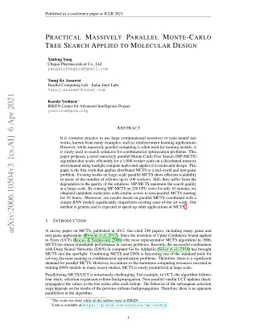 Practical Massively Parallel Monte-Carlo Tree Search Applied to
  Molecular Design