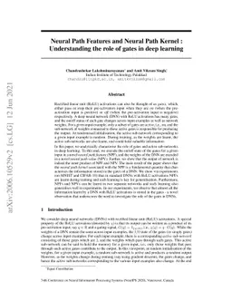 Neural Path Features and Neural Path Kernel : Understanding the role of
  gates in deep learning