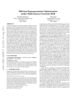 Efficient Hyperparameter Optimization under Multi-Source Covariate Shift