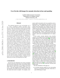 Use of in-the-wild images for anomaly detection in face anti-spoofing
