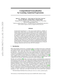 Compositional Generalization by Learning Analytical Expressions