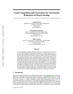 Local Competition and Uncertainty for Adversarial Robustness in Deep
  Learning