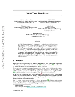 Latent Video Transformer