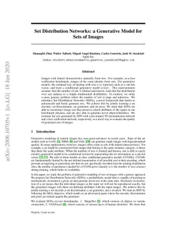 Set Distribution Networks: a Generative Model for Sets of Images