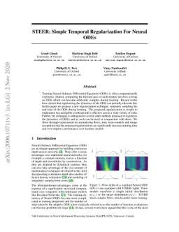 STEER: Simple Temporal Regularization For Neural ODEs
