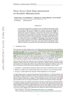 Tent: Fully Test-time Adaptation by Entropy Minimization