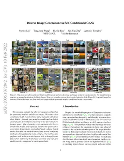 Diverse Image Generation via Self-Conditioned GANs