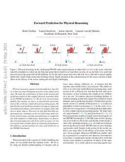 Forward Prediction for Physical Reasoning