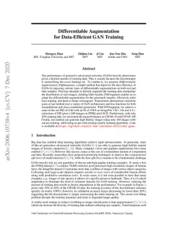 Differentiable Augmentation for Data-Efficient GAN Training