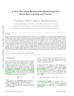 A New One-Point Residual-Feedback Oracle For Black-Box Learning and
  Control