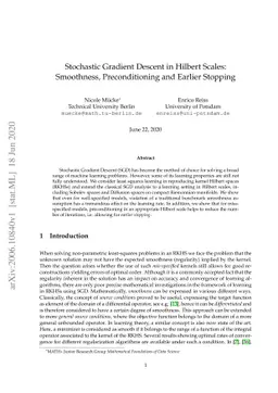Stochastic Gradient Descent in Hilbert Scales: Smoothness,
  Preconditioning and Earlier Stopping
