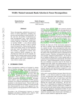 MARS: Masked Automatic Ranks Selection in Tensor Decompositions