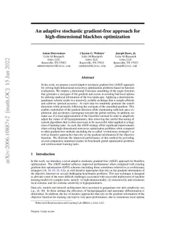 An adaptive stochastic gradient-free approach for high-dimensional
  blackbox optimization