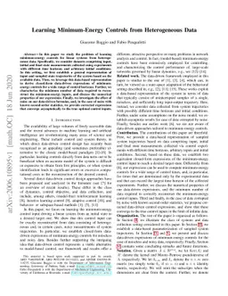 Learning Minimum-Energy Controls from Heterogeneous Data