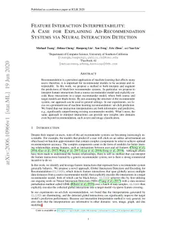 Feature Interaction Interpretability: A Case for Explaining
  Ad-Recommendation Systems via Neural Interaction Detection